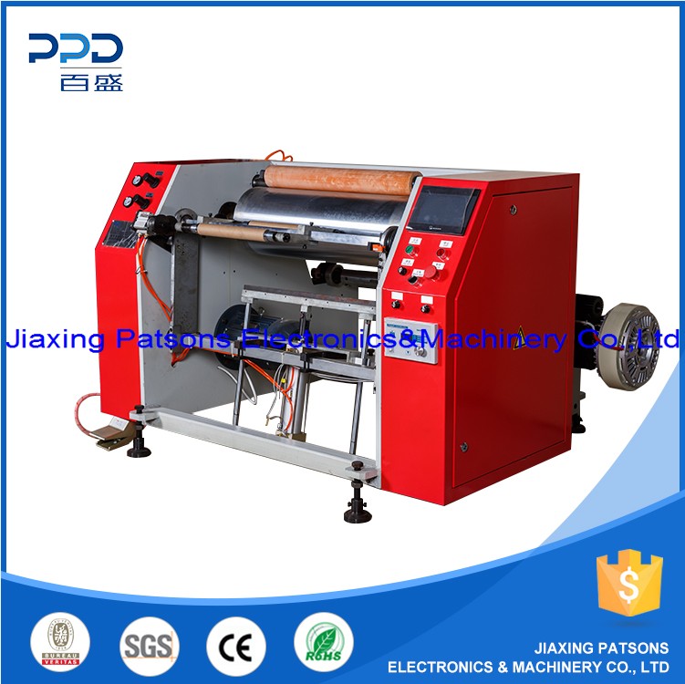 Semi auto aluminium foil cling film roll perforation rewinder, PPD-AFRP600